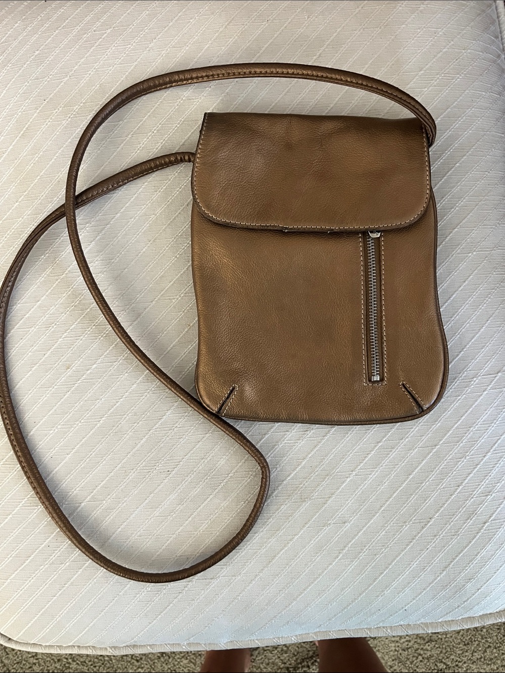 Leather Crossbody Tignanello Bag in Bronze